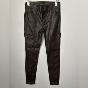 White House Black Market High rise Skinny Modal Faux Leather Pants 0 NWT